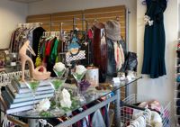 Photograph of the inside of our Crwys Road charity shop.