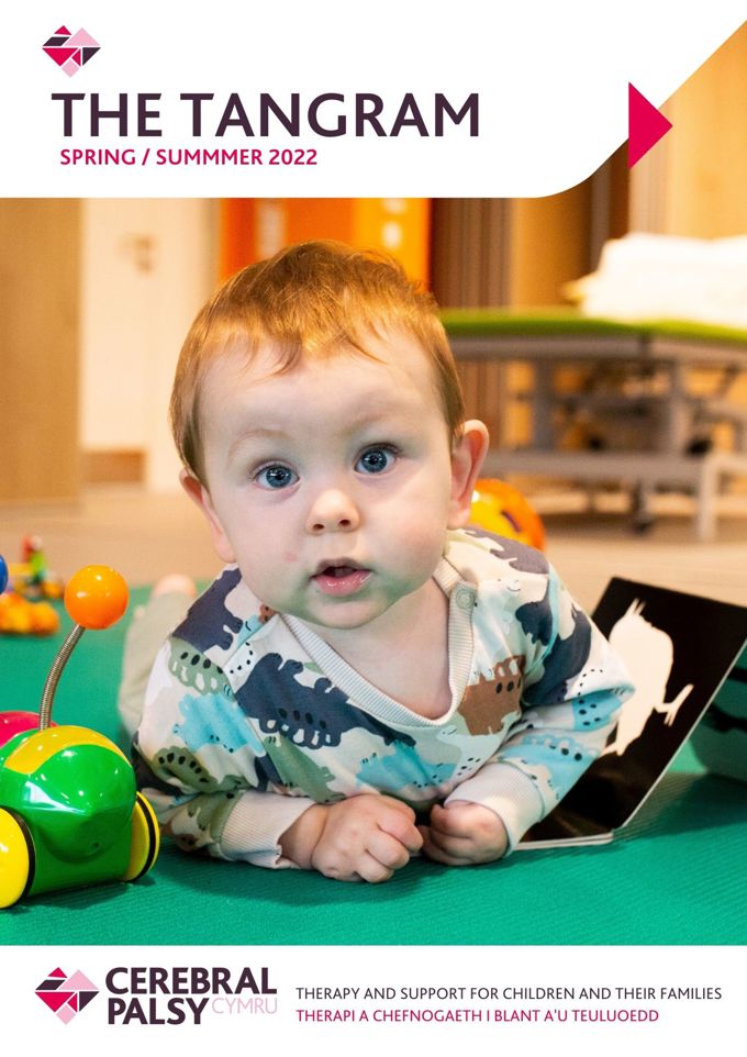 Screenshot of Tangram Newsletter, Spring / Summer 2022 Edition, photograph shows baby boy, lying on his front, looking up at the camera.
