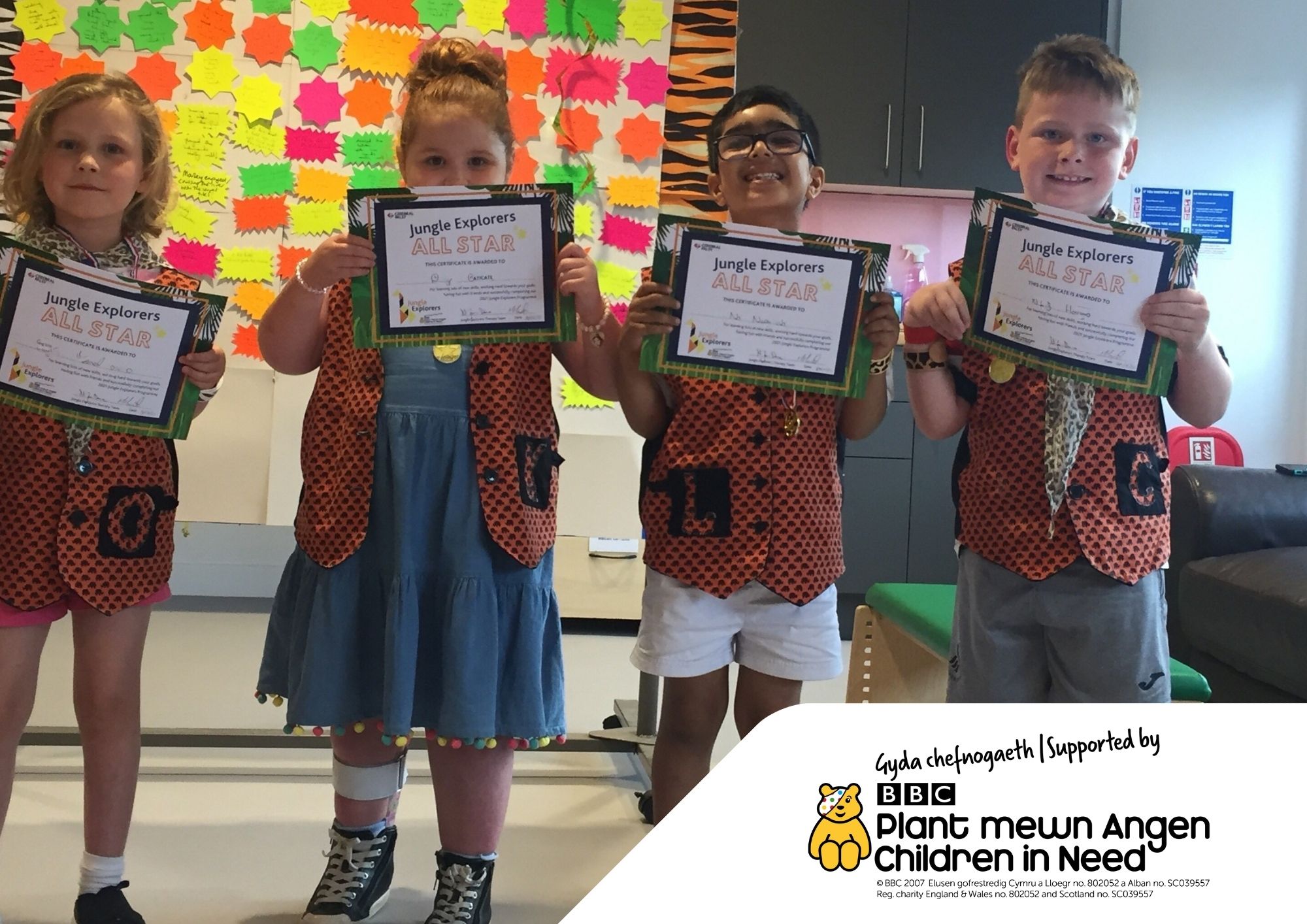 Children with their certificates