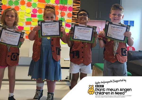 Children with their certificates