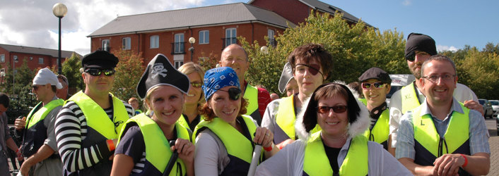 Group smiling at camera