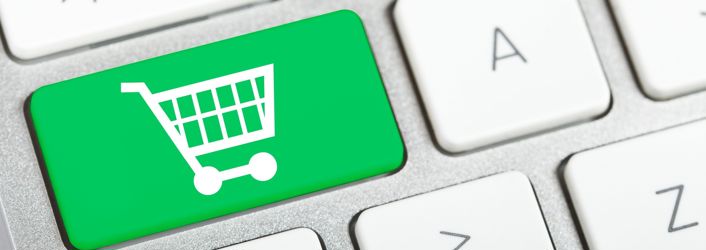 Shopping cart image on keyboard