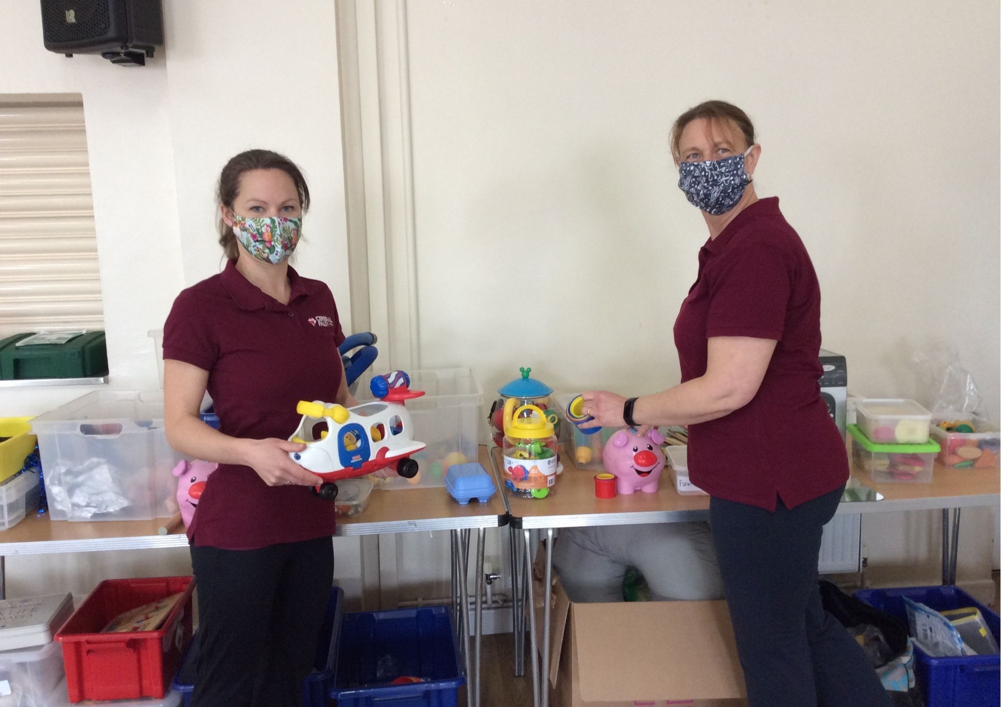 two therapists preparing for a therapy session